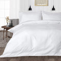 Solid Duvet Cover Double Bed Premium Cotton-Quilt/Comforter Zipper Cover- 91 X 101 Inches(White)(White,Double),300 TC